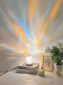 1PC Dreamlike Flame & Water Swirl Projection Lamp,  Perfect Romantic Gift For Birthday, Holiday - متعدد الألوان - مشاهدة 2