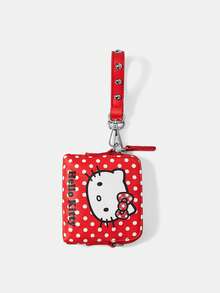 HELLO KITTY AND FRIENDS | SHEIN 1件女士时尚甜美可爱百搭街头复古红白波点图案印花铆钉小手提包/斜挎包，可作小挂包使用（链条长肩带可拆卸） - 紅色3 - 查看 3