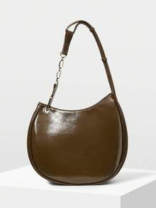MOTF WOMEN'S CONTRAST CHAIN STRAP SHOULDER BAG - Brown - View 5