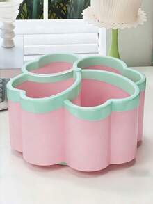 New Thickened Rotating Desktop Organizer With 360° Rotation Function - 4 Large Storage Compartments, Suitable For Office Supplies, Makeup Brushes And School Necessities, Available In 3 Color Options, Space-Saving Design, Ideal For Home, Office And Study, Desktop Accessory, Stationery Holder, Fun Design, Smooth Surface - Multicolor - View 6