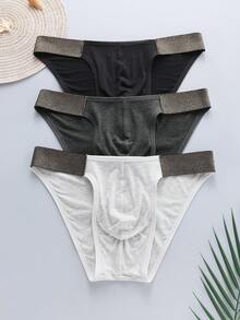 SHEIN 3 piezas/Paquete Calzoncillos tipo bóxer para hombre con cintura de contraste - Multicolor - Ver 1