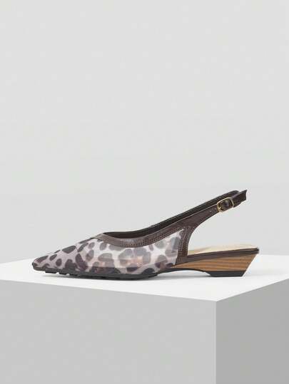 Mnmlis Damskie buty na wiosnę i lato, nowe, oddychające, siateczkowe, z zapięciem na sprzączkę, buty z zapięciem z tyłu, eleganckie, lekkie, w stylu francuskim, do pracy, morelowe, siateczkowe sandały damskie, codzienne, na randkę