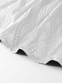 Manfinity AFTRDRK Camisa casual de manga corta de un solo pecho con jacquard para hombre - Blanco - Ver 4