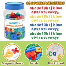 MINKOJA MINKOJA 磁性字母数字冰箱贴，彩色塑料材质，ABC 123益智玩具套装，学前儿童学习拼写、计数、大小写字母和数学符号，彩色玩具套装，儿童大小写字母和数学符号，男孩女孩感官玩具 - 彩色 - 查看 6