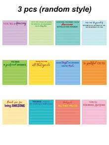 3/6/12/18pcsunny Office Sticky Notes With Sassy Passive Aggressive Quotes Humorous Gift For Coworkers Striped Memo Pads Self Adhesive Reminder For Desk Organization - Multicolor - View 8
