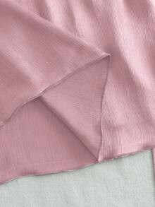 SHEIN Áo hai dây mùa hè mới, cổ yếm, xếp ly, thắt eo, gợi cảm, thích hợp cho kỳ nghỉ, dành cho nữ. - Hồng - Xem 5