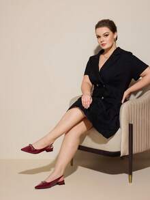 CUCCOO CURVES Women Wide Fit Pumps - Burgundy - View 6