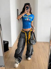 Coolane Women's Summer Streetwear Style Cool Basketball Jersey Design Letter Print White Top For Brazil - Blue - View 4