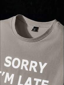 Manfinity RebelGame Men's Casual Slogan Print Short Sleeve T-Shirt, Summer - Grey - View 3