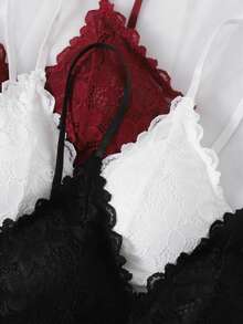 Lowkey Lull 3sets Floral Lace Bra & Panty Lingerie Set - Multicolor - View 3