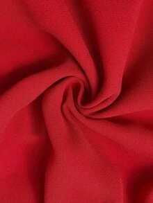 SHEIN Franclia Áo kiểu nữ thanh lịch, bèo nhún, trễ vai, dáng rộng - Màu Đỏ Sâu - Xem 6