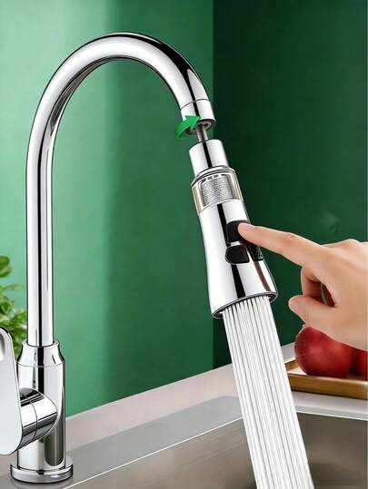 1PC Universal Kitchen Faucet Extension Hose Sink Sprayer Attachment Set With 360 Swivel Aerator Anti Splash Water Saving Design One Click Stop Faucet Extender For Home Bathroom Decor Holiday Gift Christmas Summer Winter Housewarming Wedding Party