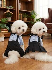 PETSIN Pet Versatile Skirts, Dog Clothing, Cat Clothing, Animal Clothing, Dog Clothing, Pet Supplies, Pet Couple Clothing, New Spring/Summer Small Skirts, T-Shirts, Couple Clothing, Four Leg Dog Clothing, Small Animal Supplies, Spring/Summer New Collection - Multicolor - View 2