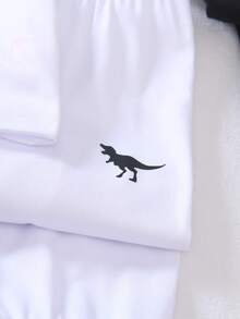 Bộ quần áo thường ngày cho bé trai in hình khủng long, gồm áo thun cổ tròn tay ngắn và quần dài. - Màu Đỏ Sâu - Xem 7