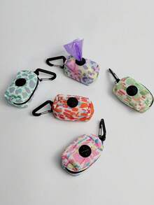 1 hộp đựng túi rác in hình dành cho thú cưng khi đi dạo, túi đựng phân chó thời trang, kẹp giữ túi rác trên dây xích. - Nhiều màu - Xem 7