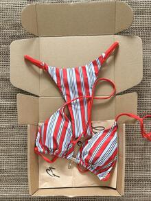 Swim Mod Women's Random Print Necklace Metal Jewelry Bikini Set, Spring/Summer - Multicolor - View 2