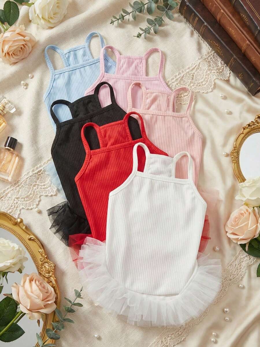 PETSIN 1件宠物春夏芭蕾舞风格甜美可爱蓬蓬裙 - 彩色 - 查看 1