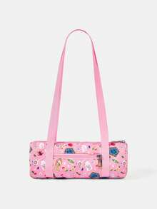 HARRY POTTER X SHEIN 1 pieza Bolso de hombro versátil con diseño de letras y dibujos animados, adecuado para estudiantes universitarios, eventos formales, fiestas y salidas diarias - Melocotón - Ver 3