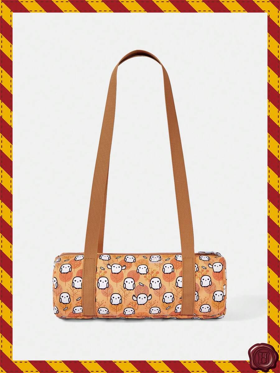 HARRY POTTER X SHEIN 1pc Versatile Letter & Cartoon Pattern Shoulder Bag Suitable For College Students, Formal Events, Parties, And Daily Outings - Yellow - View 1