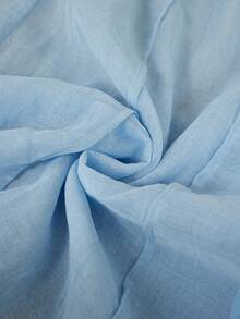 Aveloria Rosie 优雅女士无袖连衣裙，简约设计，轻盈亚麻质感面料，圆领，收腰设计，A字裙摆 - 藍色 - 查看 7