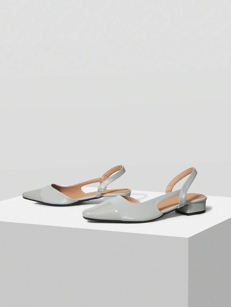 SPRING AND AUTUMN NEW PRODUCT BLUE SQUARE TOE BACKSPACE FASHION FRENCH SIMPLE GENEROUS VERSATILE WOMEN'S FLAT SHOES