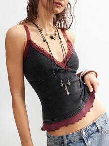 Bohemela Women's Casual Knit Patchwork Vest,Summer Top - Black - View 6
