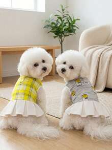 PETSIN Dog Clothing, Cat Clothing, Animal Skirts, Pet Spring/Summer New Collection, Puppy Dress, Princess Versatile Dress, Printed Stripes, Small Animal Clothing, Cool Sunscreen - Multicolor - View 1