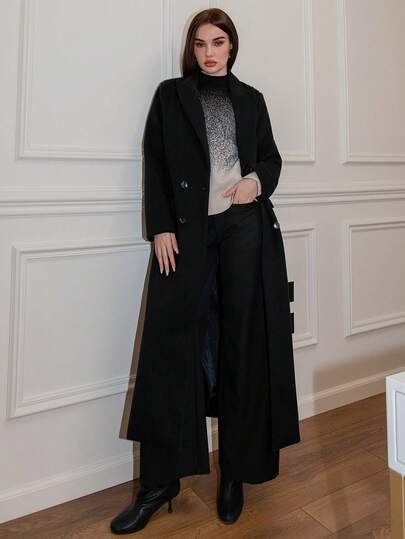 Bris Aura Women's Solid Color Minimalist Casual Long Sleeve Blazer ,Women's Winter Clothes, Winter Black,Fall,Fall Clothes For Women