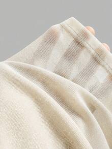 Sweetra 女士亮面针织不对称修身无袖上衣，适合日常通勤，春夏皆宜 - 杏色 - 查看 6