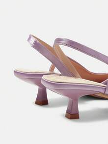 CUCCOO HITCHD Women's Pointed Toe Kitten Heel Rhinestone Floral Satin Comfortable Elegant Pumps, Suitable For Spring/Summer, Weddings, Parties, Formal Occasions - Dusty Purple - View 5