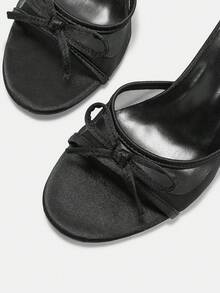 CUCCOO CURVES Women Shoes Women's Square Toe With Bow Design Daily Versatile Fashion Wide Last High Heels - Black - View 8