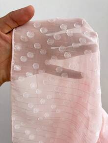 Sweetra 大码女式休闲度假浪漫雪纺镂空短袖夏季上衣 - 粉色 - 查看 8