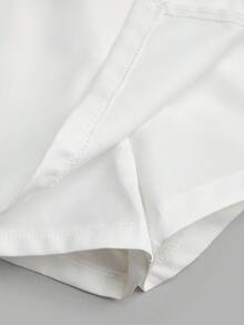 Women's Elegant Casual 2026 Spring/Summer Slit Rhinestone Embellished Shorts - White - View 4