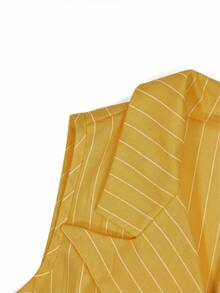 Balvessa Mono elegante sin mangas a rayas para mujer - Amarillo - Ver 4