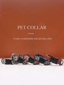 Jungle Animal Print Dog Collar | Leopard/Zebra/Lion Pattern Adjustable Soft Nylon Pet Collar With Quick Release Buckle | For Small Medium Dogs XS/S - Multicolor - View 1