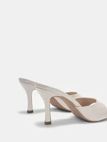CUCCOO CURVES Wide Fit Women's Black Classic Mule Flats, Comfortable Low Heel Sandals Suitable For Commuting, Dates, Gatherings, Vacations, Parties, And Various Occasions - rice apricot - View 9