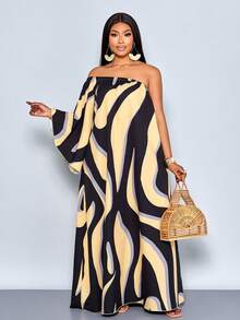 SOLERSUN Mujeres de talla grande Estampado de unicolor aleatorio, Pascua, Festivales de música, Fiestas, Citas, Temporada de bodas - Negro - Ver 6