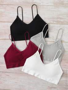 Lowkey Lull Women's Casual High Stretch Plain Backless Bralette Set In Multicolor Fabric - Multicolor - View 5