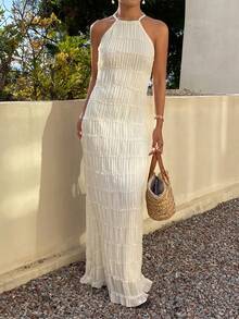 DAZY Vacation Style Lace-Up Dress For Women Cruise Outfit For Women Summer - White - View 6