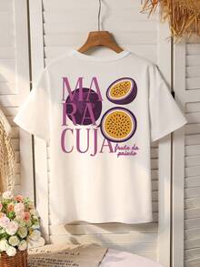 Tween Girls' Graphic Print T-Shirt, Casual Minimalist Style, Fashion Versatile, Suitable For Spring And Summer - White - View 3