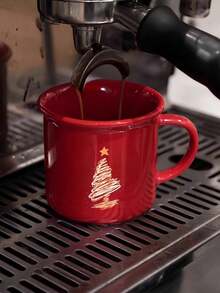 Cirelle Bright Red Christmas Mug - Ceramic Coffee Cup, Festive Holiday Drinkingware With Cheerful Design - Red - View 8