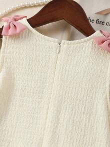SHEIN Đầm không tay phối màu nơ thanh lịch và dễ thương cho bé gái - Nhiều màu - Xem 7