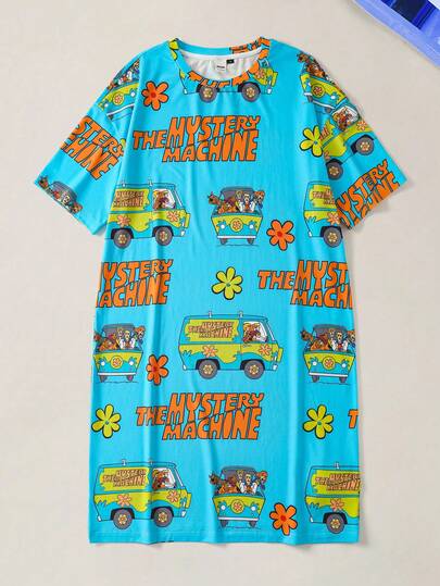 SCOOBY-DOO X SHEIN 女士卡通印花短袖睡衣