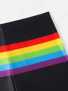 Palasendo Quần bơi nam cạp chun in họa tiết sọc nhiều màu sắc - màu đen - Xem 6