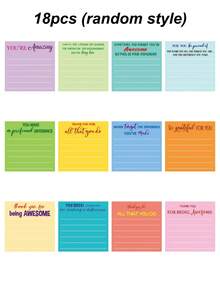 3/6/12/18pcsunny Office Sticky Notes With Sassy Passive Aggressive Quotes Humorous Gift For Coworkers Striped Memo Pads Self Adhesive Reminder For Desk Organization - Multicolor - View 10
