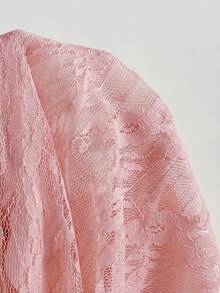 Comfortcana Falda asimétrica de encaje rosa para mujer, primavera/verano - Rosa - Ver 5