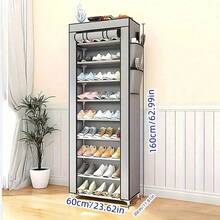 Shoe Cabinet With Dust Cover, Non-Woven Fabric Material, Space Saving, Large Capacity, Easy To Assemble, Portable Shoe Cabinet, Suitable For Various Scenarios Such As Foyer, Storage Rack, Home And Dormitory Storage, Shoe Organization, Shoe Storage, Shoe Cabinet, Room Decoration, Storage Rack, Shelf, Minimalist Style - Multicolor - View 4