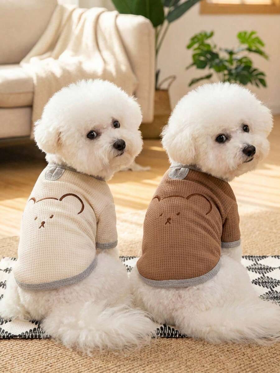 宠物服装、狗狗服装、猫咪连帽衫、休闲背心、春夏新品、小动物印花背心、酷炫休闲装、卡通连帽衫 - 彩色 - 查看 1