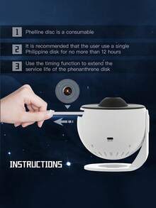 1PC Galaxy Globe Projector Light 13 Slides HD Focusable Starry Sky Lamp Bedroom Atmosphere Night Light For Room Decor Astronomy Gift - White - View 7