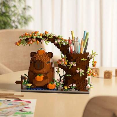 300+ Cute Capybara Building Blocks For Adults 14+, Birthday Gift, Diy Animal Series Building Blocks, Desktop Decoration, Pressure Relief, Stress Relief, Home Collection Decoration, Assembly Doll, Office Desktop Ornament, Holiday Gift, Father'S Day Gift, Wedding Gift, Wedding Decoration, Graduation Gift